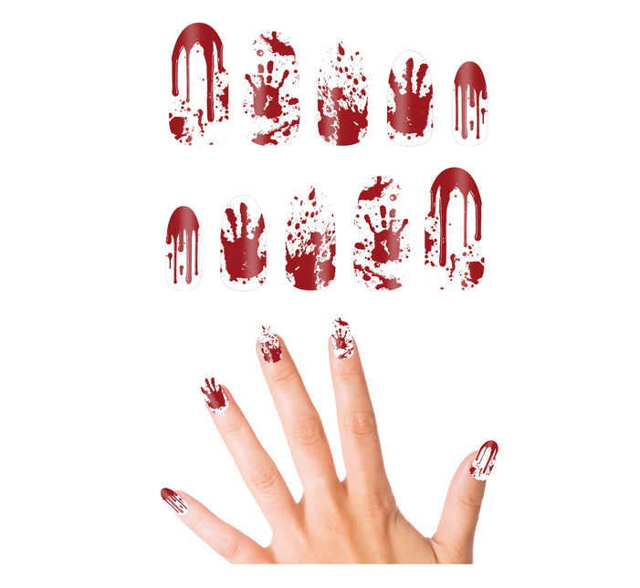 Halloween Uñas postizas Sangrientas 10pcs