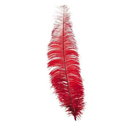 Plumas de avestruz rojas 40cm 12uds.