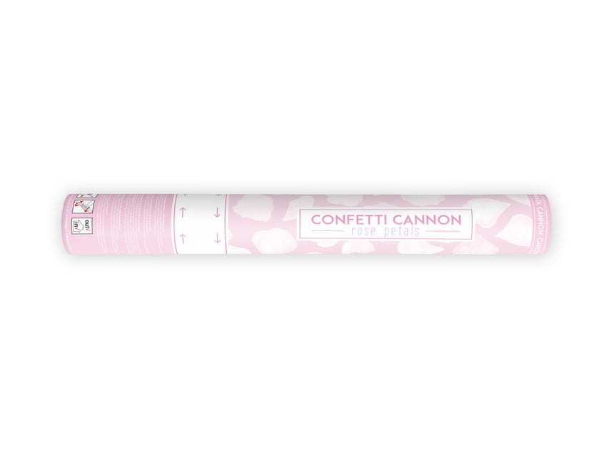 Cañón de confeti Pétalos de rosa blanca 40cm