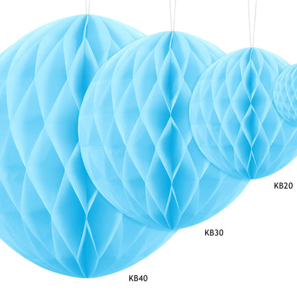 Bola de nido de abeja Azul claro 40cm