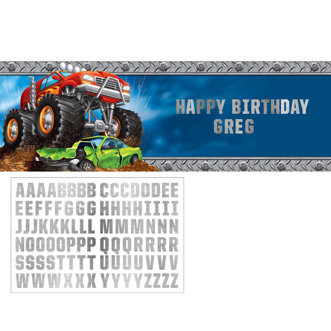 Monster Truck Banner Personalizable 1.5m