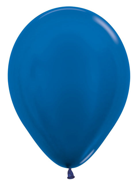 Globos Azul Metalizado 30cm 12pcs