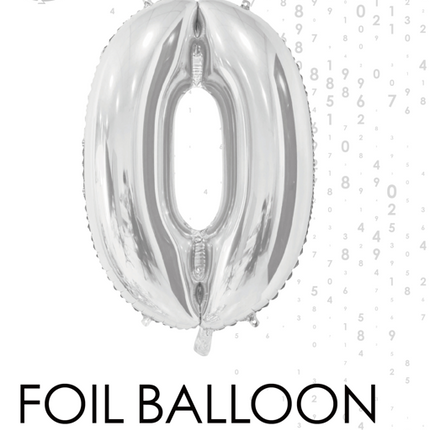 Globo de foil Figura 0 Plata 66cm