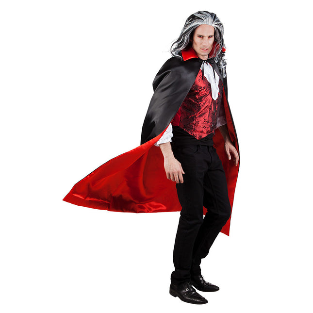 Capa de Halloween Reversible Rojo Negro 1.5m