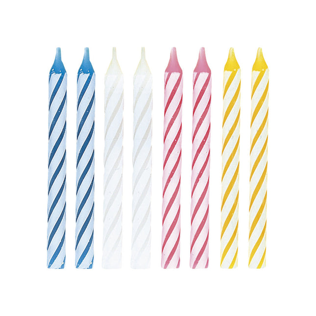 Velas de Cumpleaños de Colores 14cm 24pcs