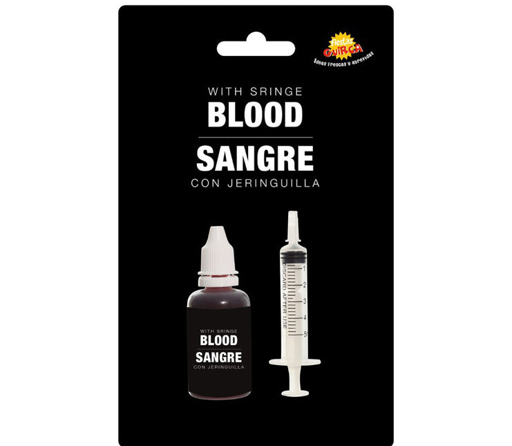 Jeringa de sangre falsa