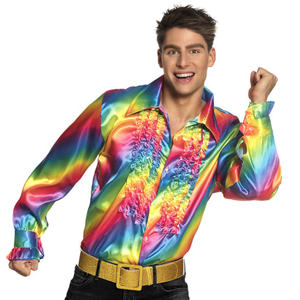 Blusa con volantes Arco Iris para hombre