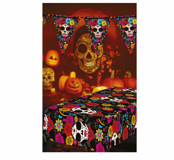 Mantel Halloween Flores 2.74m