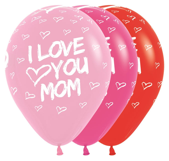 Globos Te Quiero Mamá Mix 30cm 25pcs