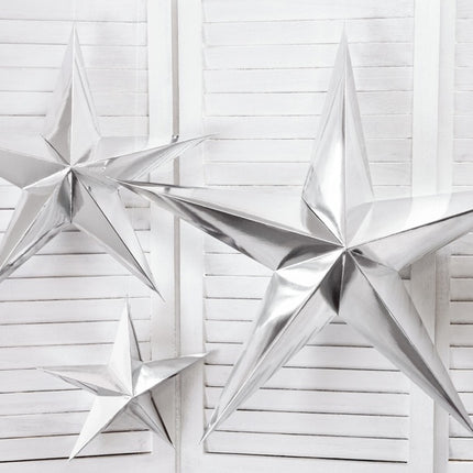 Decoración colgante Estrella Plata 45cm