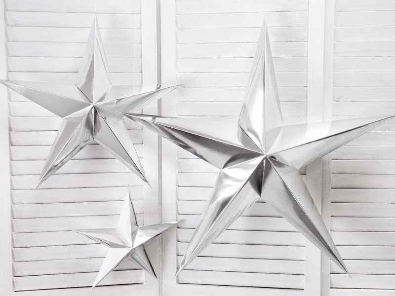 Decoración colgante Estrella Plata 45cm