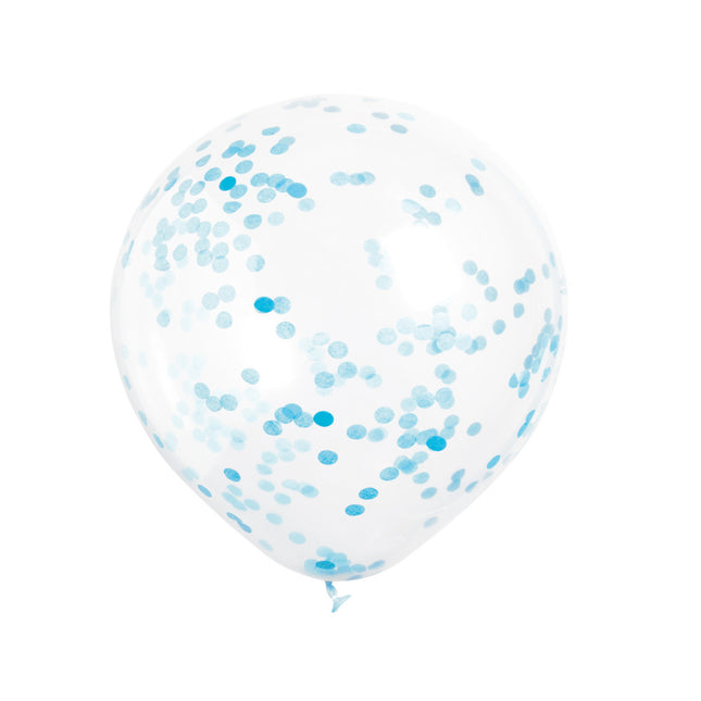 Globos Confeti Azul Claro 40cm 6pcs