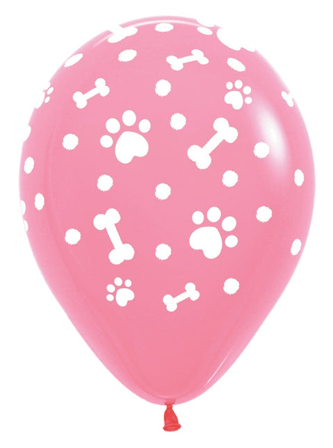 Globos Paw Prints Girl Mix 30cm 25pcs