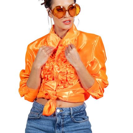 Blusa Disco Volantes Naranja Oscuro