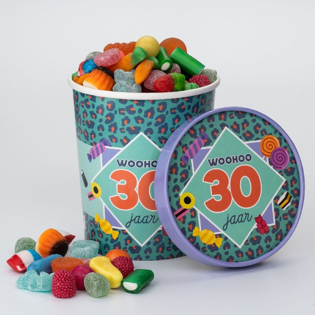 Bandeja de caramelos de colores 30 años 12cm