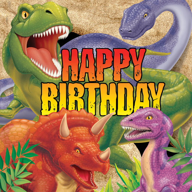 Servilletas Dino Feliz Cumpleaños 33cm 16pcs