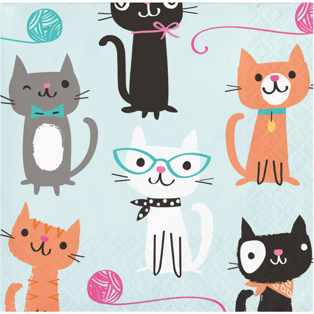 Servilletas Gatos de Fiesta 25cm 16pcs