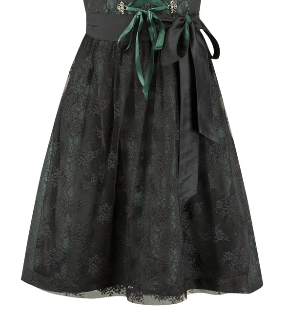 Negro Verde Vestido Dirndl Oktoberfest Mujer Jaquard