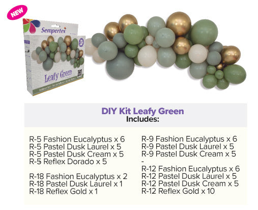 Globos DIY Kit para globos Verde Hoja