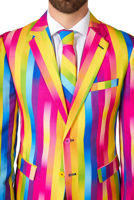 Traje de rayas arco iris para hombre OppoSuits