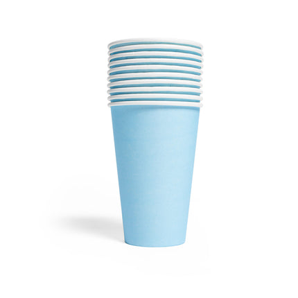 Vasos Azul Claro Papel 350ml 10uds.