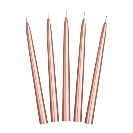 Velas Oro Rosa Metálico 24cm 10pcs