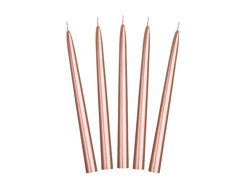 Velas Oro Rosa Metálico 24cm 10pcs