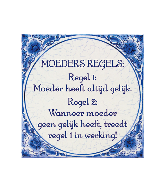Azulejo Azul de Delft Regla de las Madres 14.5cm