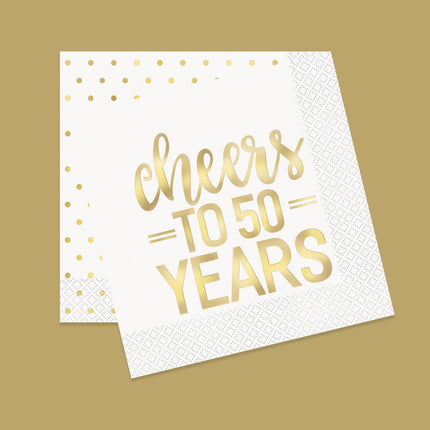 Servilletas Cheers To 50 Years Oro 25cm 16pcs