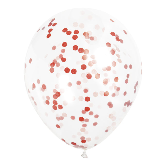 Globos Confeti Rojo 40cm 6pcs