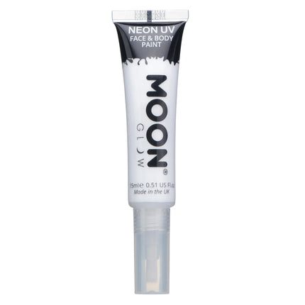 Moon Glow Pintura Facial UV Neón con Pincel Aplicador Blanco 15ml