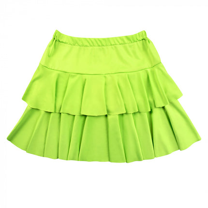 Minifalda verde volantes