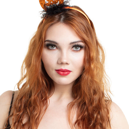 Diadema Halloween Purpurina Calabaza