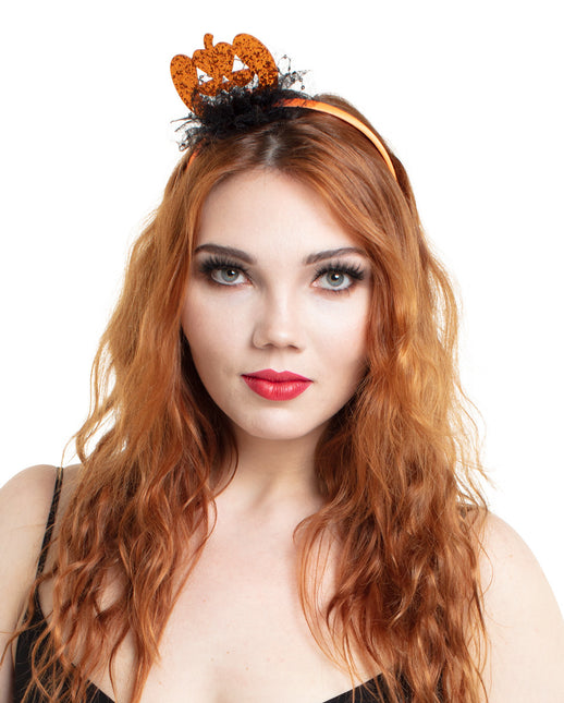 Diadema Halloween Purpurina Calabaza