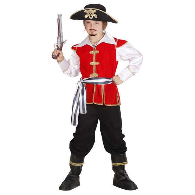 Traje Pirata Blanco Negro Niño