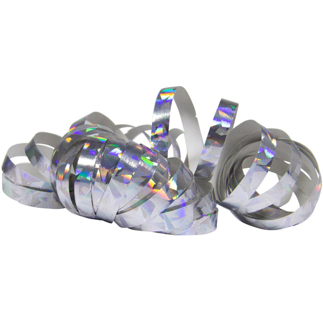 Serpentinas de plata holográficas 4 m 18 anillas 2 uds.