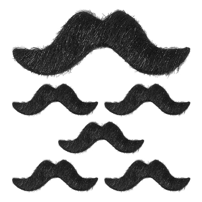 Bigote Negro Falso Hinchable 6pcs