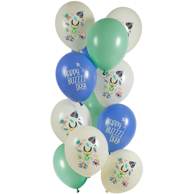 Globos Feliz Cumpleaños Bichos 33cm 12pcs