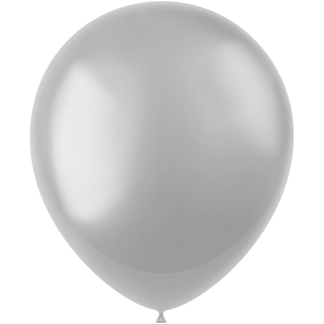 Globos Plateados Metálicos Moondust Plata 33cm 50pcs