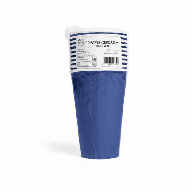 Vasos Azul Oscuro Papel 350ml 10uds.