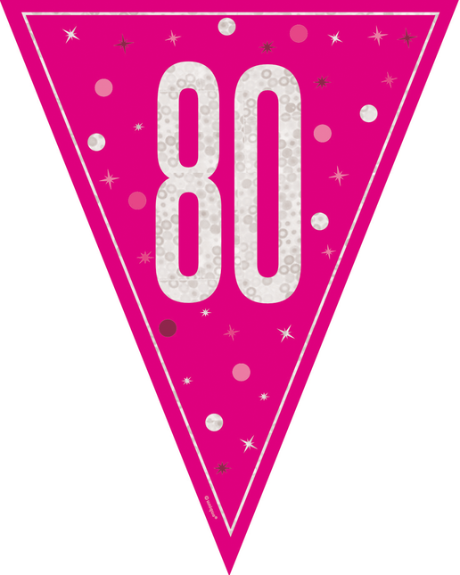 80 Años Guirnalda Rosa 2,5m