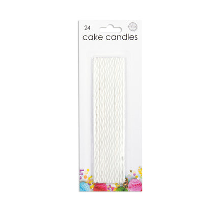 Velas de Cumpleaños Blancas 17cm 24pcs