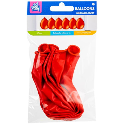 Globos Rojos Metálicos 30cm 6pcs