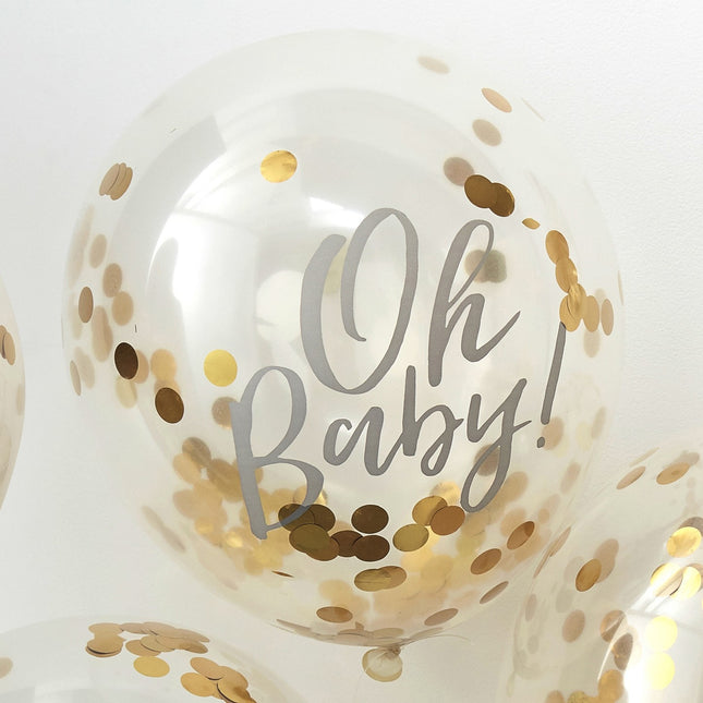 Globos Confeti Oro Oh Baby 30cm 5pcs