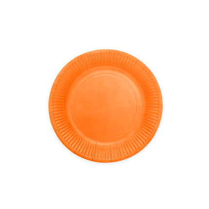 Platos Naranja Papel 18cm 8ud