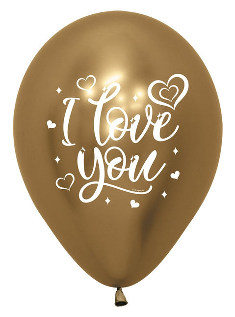 Globos I Love You Sparkly Reflex Mix 30cm 25pcs