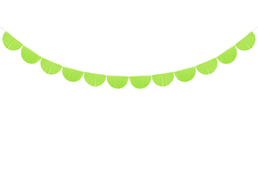 Guirnaldas de crepé verde lima redondas 3m