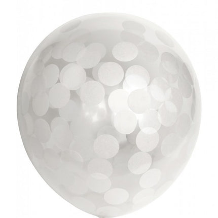 Globos Confeti Blanco 30cm 6pcs