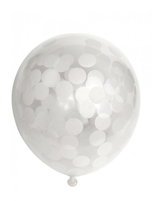 Globos Confeti Blanco 30cm 6pcs