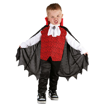 Halloween Disfraz de Vampiro Rojo/Negro Niño 3/4 años